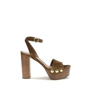 Gianvito Rossi Brown Suede Leather Platform Women's Sandals